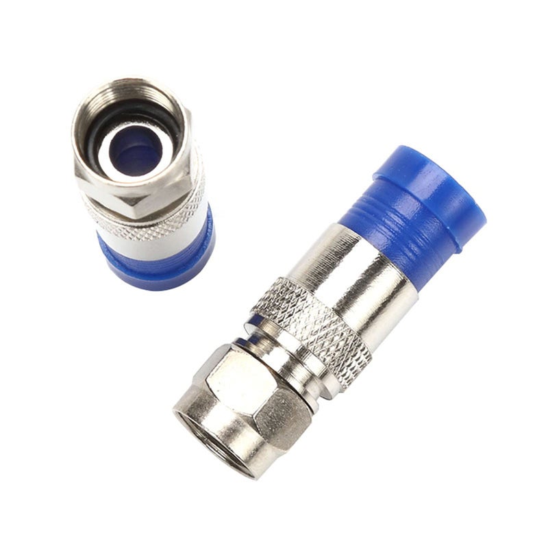 TLS.Eagle RG6 Compression F Type Straight Antenna Cable Connector Coax Adapter Pack of 20 - Image 4